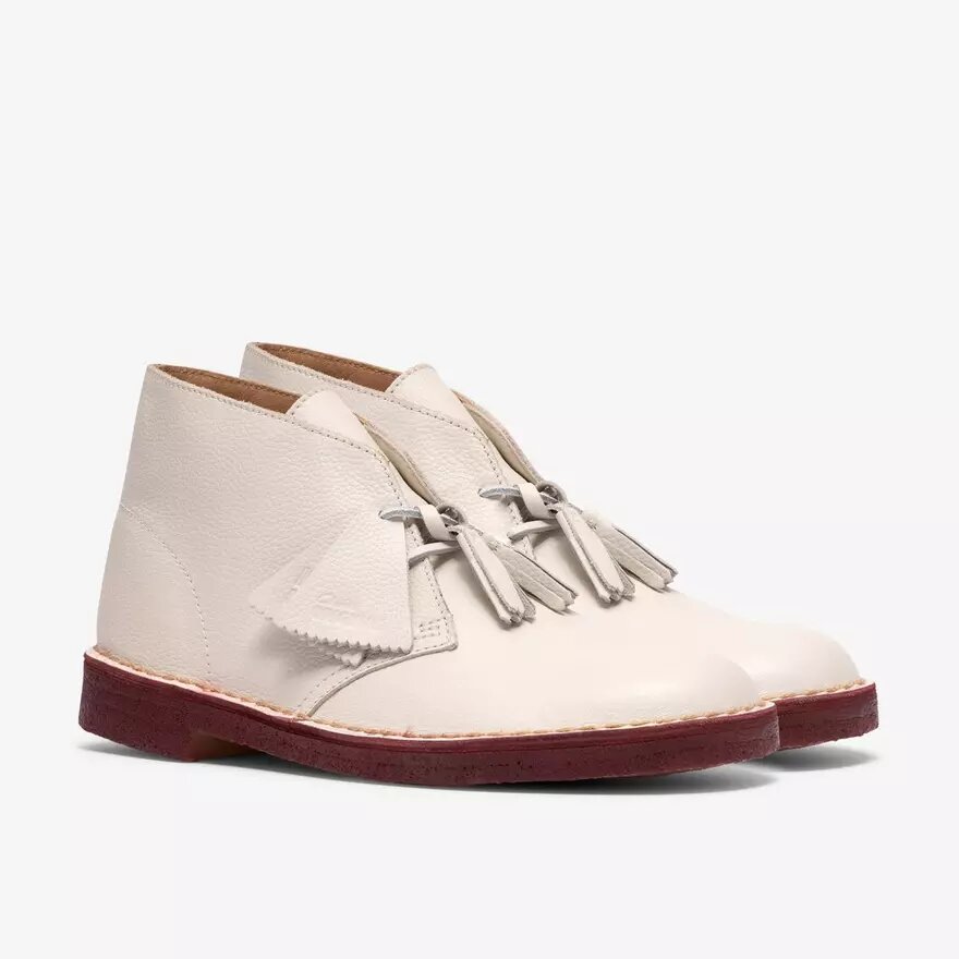 Desert Boot för herr i vitt läder Desert Boot för herr i vitt läder
