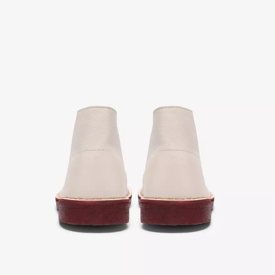 Desert Boot för herr i vitt läder Desert Boot för herr i vitt läder