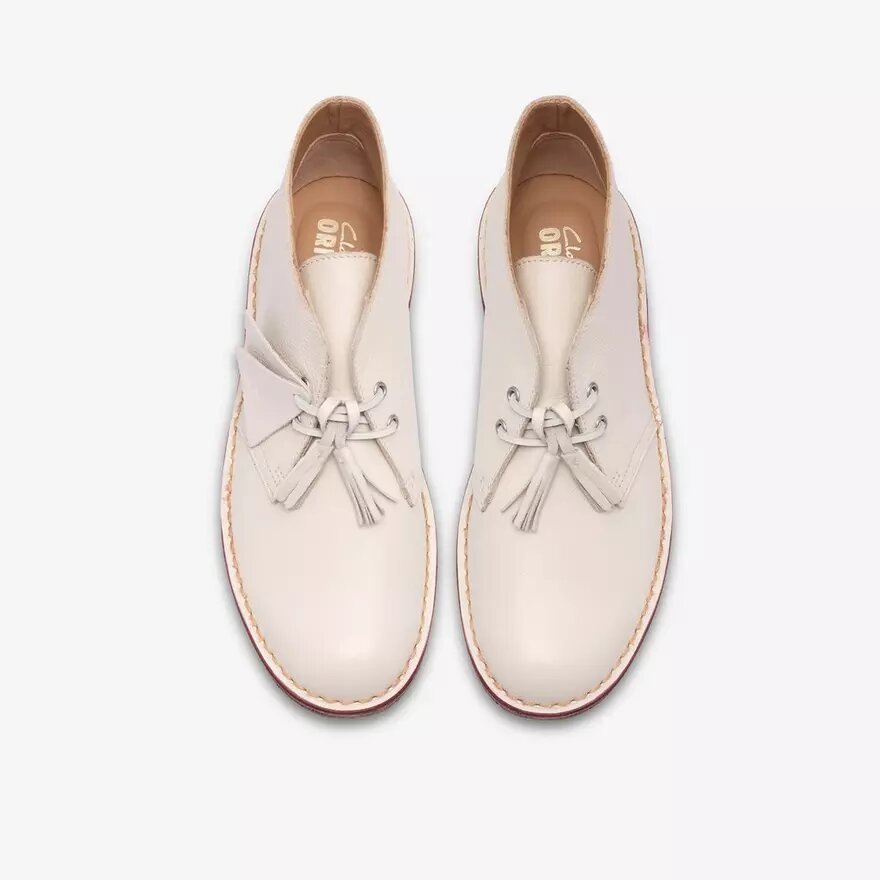 Desert Boot för herr i vitt läder Desert Boot för herr i vitt läder
