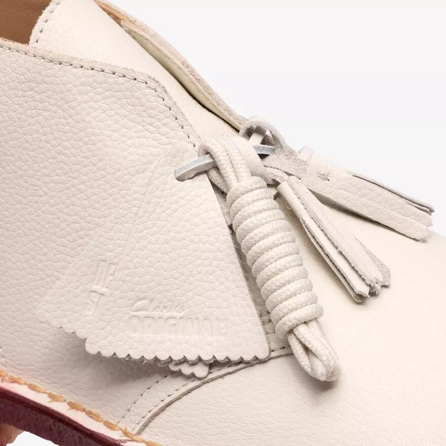 Desert Boot för herr i vitt läder Desert Boot för herr i vitt läder
