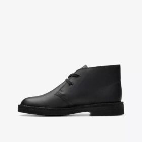 Desert boots för pojkar – äldre modell i svart läder Desert boots för pojkar – äldre modell i svart läder