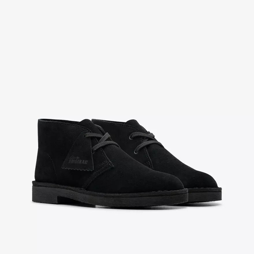 Desert boots för pojkar, äldre modell, svarta Ankelboots i mocka, USA Desert boots för pojkar, äldre modell, svarta Ankelboots i mocka, USA