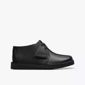 Desert Trek för äldre barn – svart läder-Desert Boot