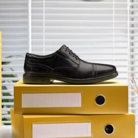 Dresslite Cap svart läderOxford för herr