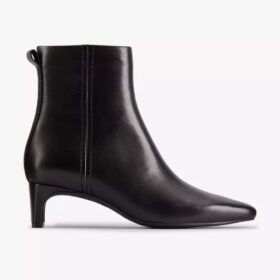 Edina Up svarta läderankelboots för dam