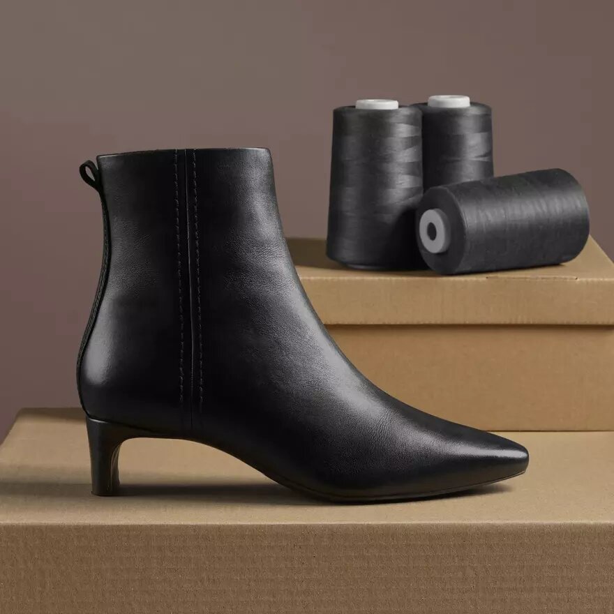 Edina Up svarta läderankelboots för dam Edina Up svarta läderankelboots för dam