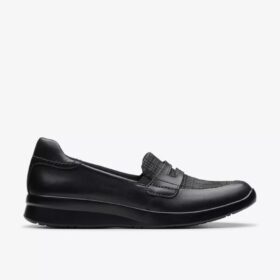 Ellowyn Penny – svarta Slip-ons i läder för damer