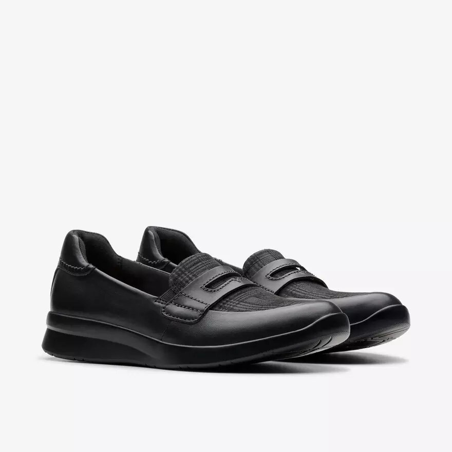 Ellowyn Penny – svarta Slip-ons i läder för damer Ellowyn Penny – svarta Slip-ons i läder för damer