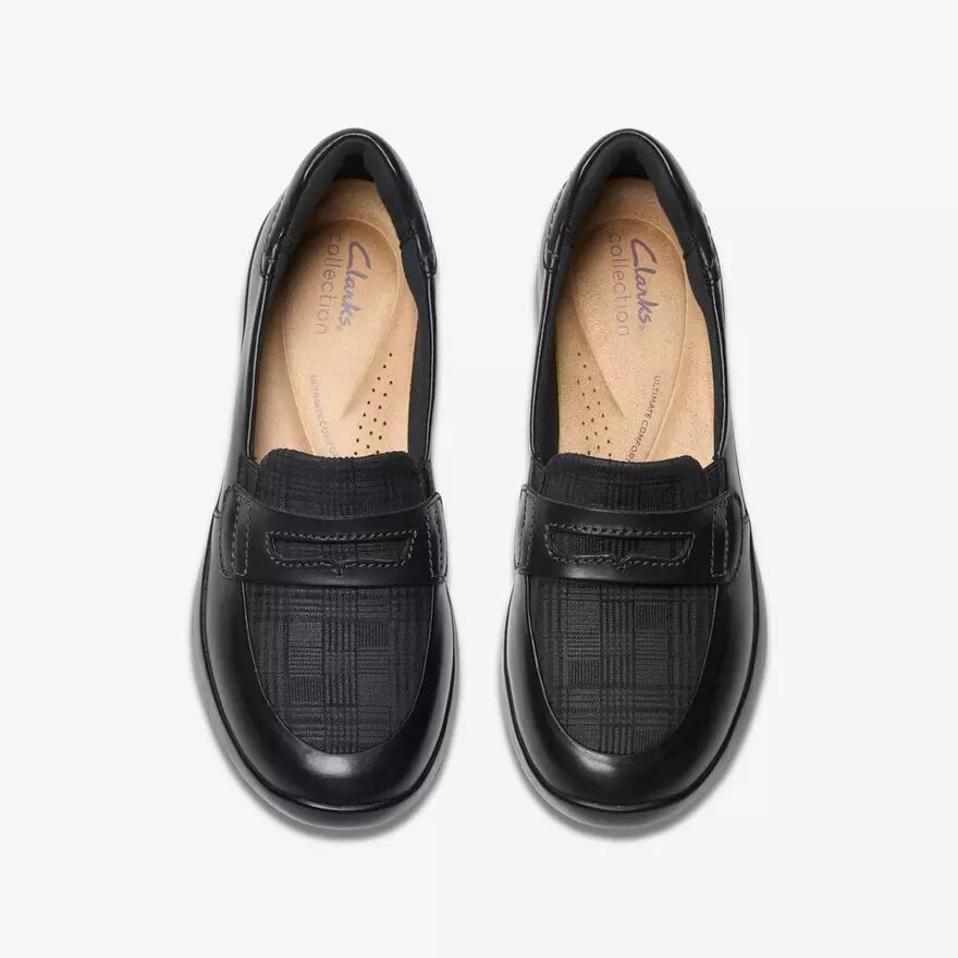 Ellowyn Penny – svarta Slip-ons i läder för damer Ellowyn Penny – svarta Slip-ons i läder för damer
