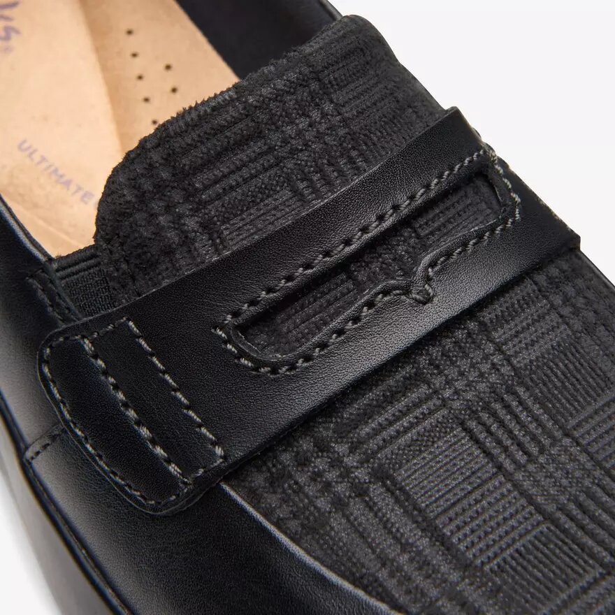 Ellowyn Penny – svarta Slip-ons i läder för damer Ellowyn Penny – svarta Slip-ons i läder för damer