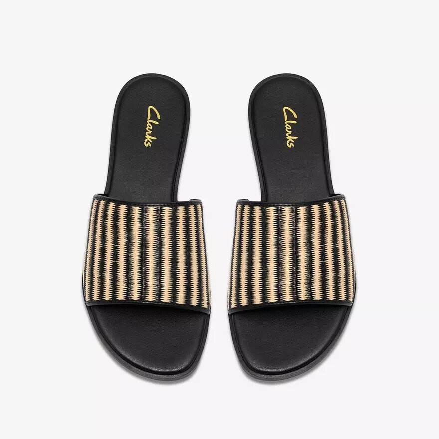 Erisia Strap2 svarta platta sandaler för damer Erisia Strap2 svarta platta sandaler för damer