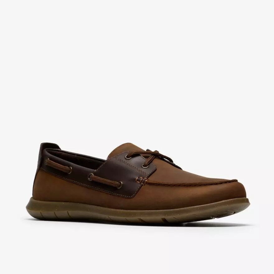 Flexway 2Eye båtsko för herr i brunt nubuck Flexway 2Eye båtsko för herr i brunt nubuck