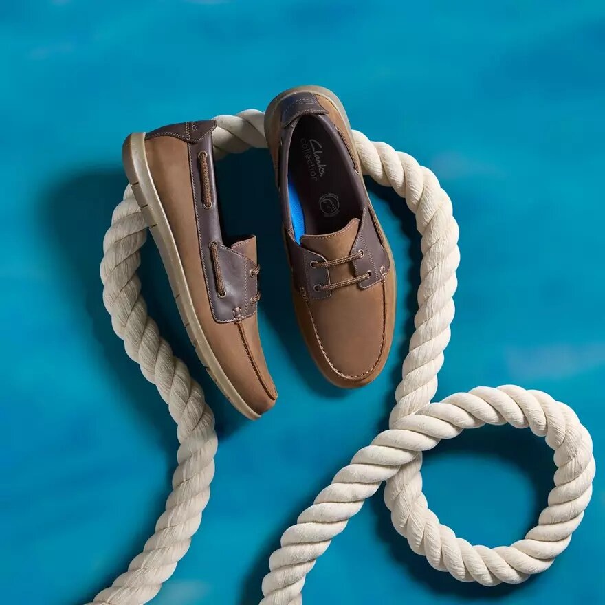Flexway 2Eye båtsko för herr i brunt nubuck Flexway 2Eye båtsko för herr i brunt nubuck