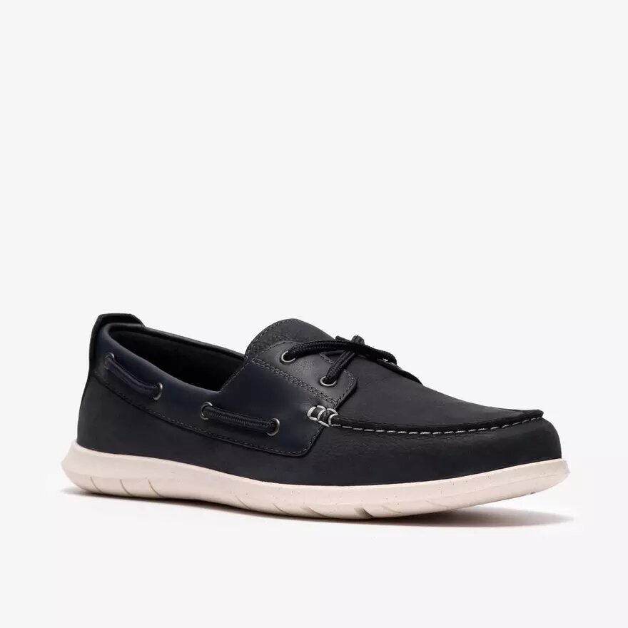 Flexway 2Eye båtskor för herr i marinblå nubuck Flexway 2Eye båtskor för herr i marinblå nubuck