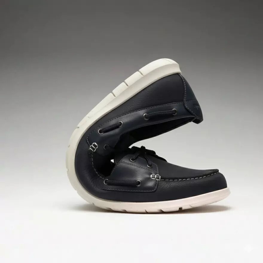 Flexway 2Eye båtskor för herr i marinblå nubuck Flexway 2Eye båtskor för herr i marinblå nubuck