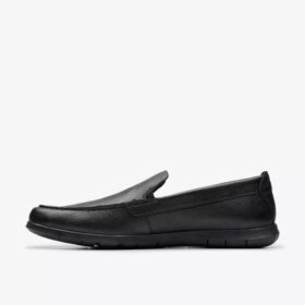 Flexway Step-loafers i svart läder för herr Flexway Step-loafers i svart läder för herr