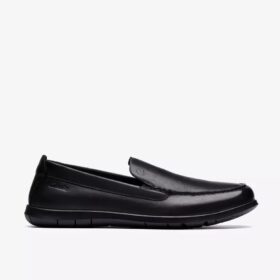 Flexway Step svarta släta Loafers för herr Flexway Step svarta släta Loafers för herr