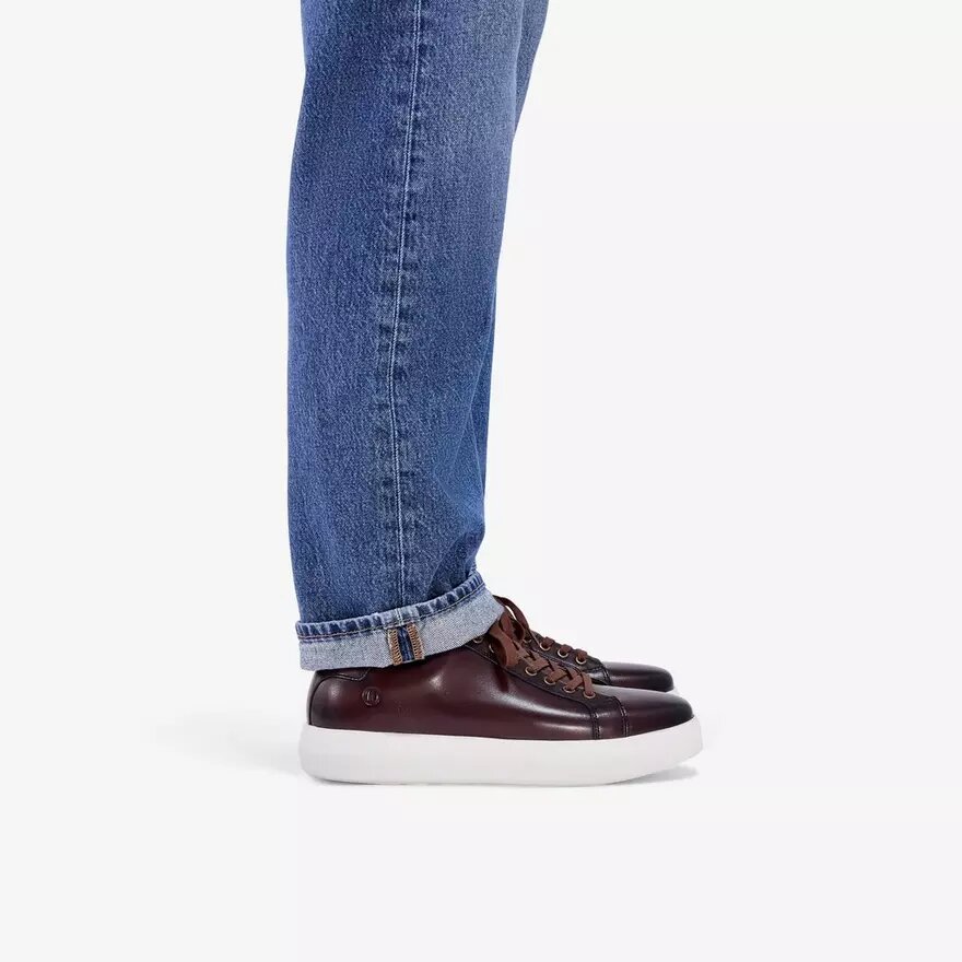 Goswell Tie – bruna lädersneakers för herr Goswell Tie – bruna lädersneakers för herr