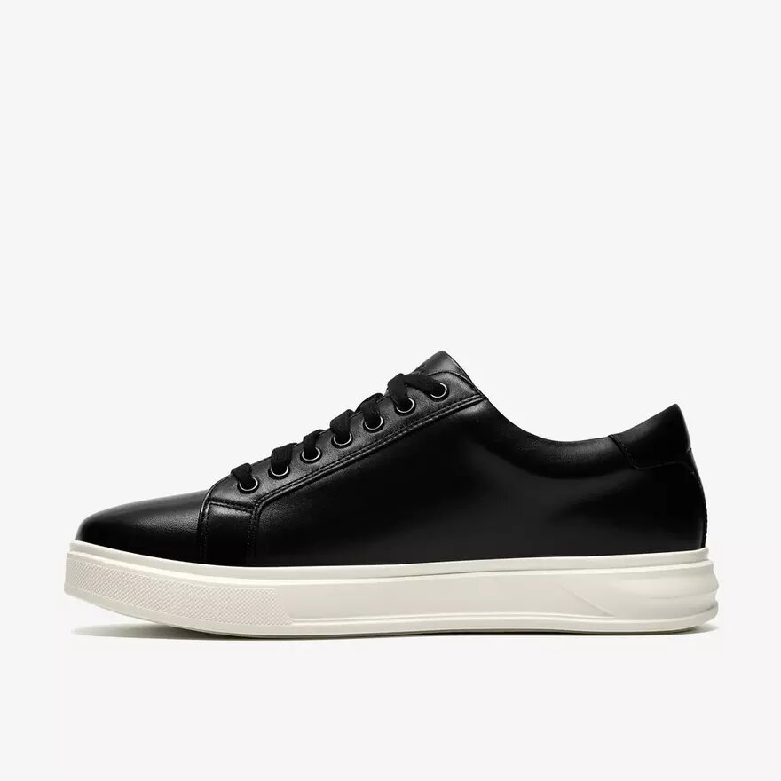 Goswell Tie – svart lädersneaker för herr Goswell Tie – svart lädersneaker för herr