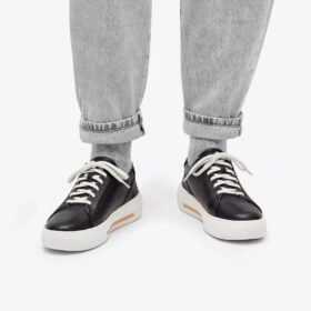 Hollyhock Walk – svarta lädersneakers för damer