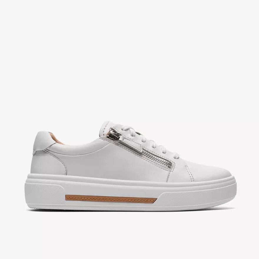 Hollyrose Zip – vita lädersneakers för dam Hollyrose Zip – vita lädersneakers för dam