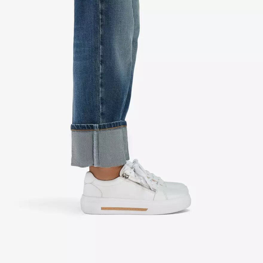 Hollyrose Zip – vita lädersneakers för dam Hollyrose Zip – vita lädersneakers för dam