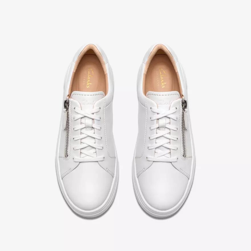 Hollyrose Zip – vita lädersneakers för dam Hollyrose Zip – vita lädersneakers för dam