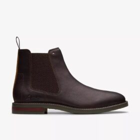 Jaxen Easy Chelsea boots för herr i brunt tumlat läder
