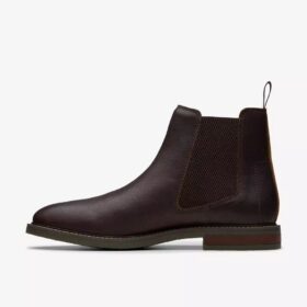 Jaxen Easy Chelsea boots för herr i brunt tumlat läder