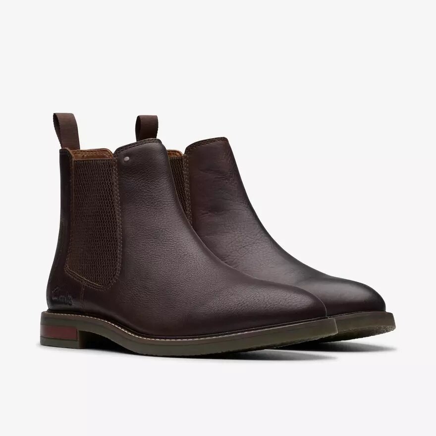 Jaxen Easy Chelsea boots för herr i brunt tumlat läder Jaxen Easy Chelsea boots för herr i brunt tumlat läder