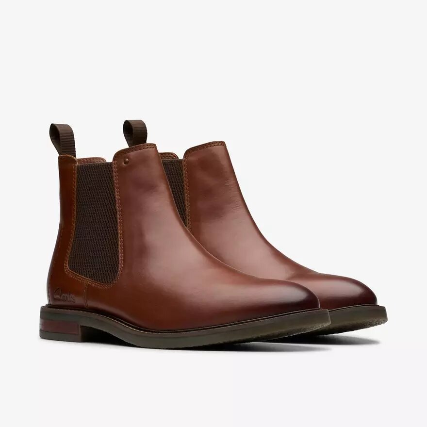 Jaxen Easy Chelsea boots i brunt läder för herr Jaxen Easy Chelsea boots i brunt läder för herr