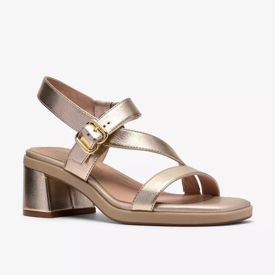 Jaylan Sol-sandaletter med klack i färgen Champagne för damer Jaylan Sol-sandaletter med klack i färgen Champagne för damer