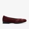 Jazmynn Gem Merlot-ballerinaskor i mocka för damer