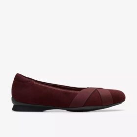 Jazmynn Gem Merlot-ballerinaskor i mocka för damer