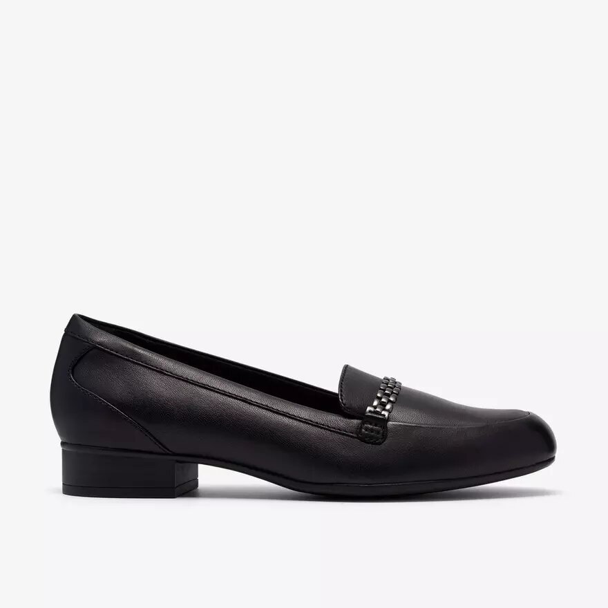 Juliet Mia – svarta läderslip-ons för dam Juliet Mia – svarta läderslip-ons för dam