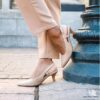 Kepley Lane-pumps i beige läder för dam
