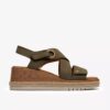 Kidiki Sun mörk olivgrön nubuck-kilklack för dam Kidiki Sun mörk olivgrön nubuck-kilklack för dam