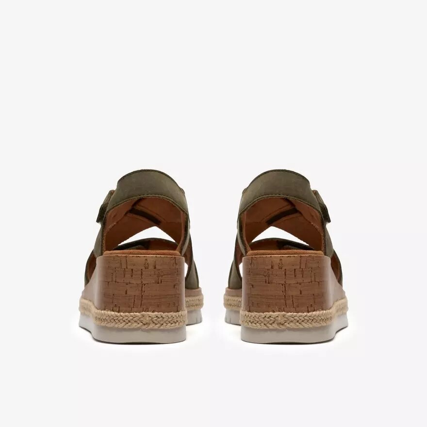 Kidiki Sun mörk olivgrön nubuck-kilklack för dam Kidiki Sun mörk olivgrön nubuck-kilklack för dam