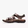 Kitly Ave-platta sandaler i bronsfärgat läder för damer Kitly Ave-platta sandaler i bronsfärgat läder för damer