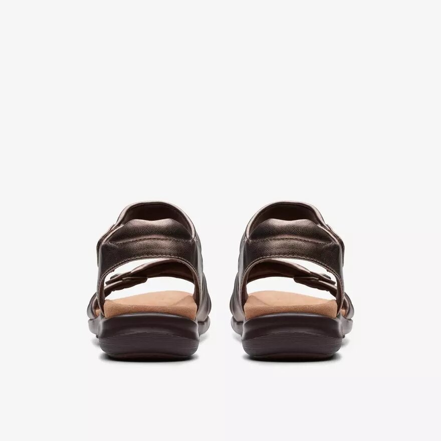 Kitly Ave-platta sandaler i bronsfärgat läder för damer Kitly Ave-platta sandaler i bronsfärgat läder för damer