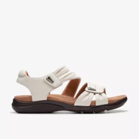 Kitly Ave-platta sandaler i offwhite läder för damer