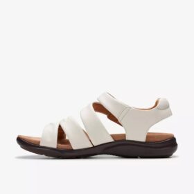 Kitly Ave-platta sandaler i offwhite läder för damer