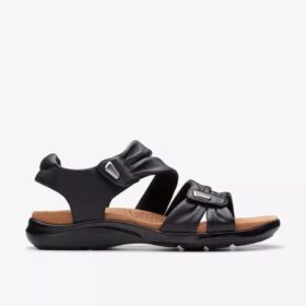 Kitly Ave platta sandaler i svart läder för damer