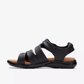 Kitly Ave platta sandaler i svart läder för damer