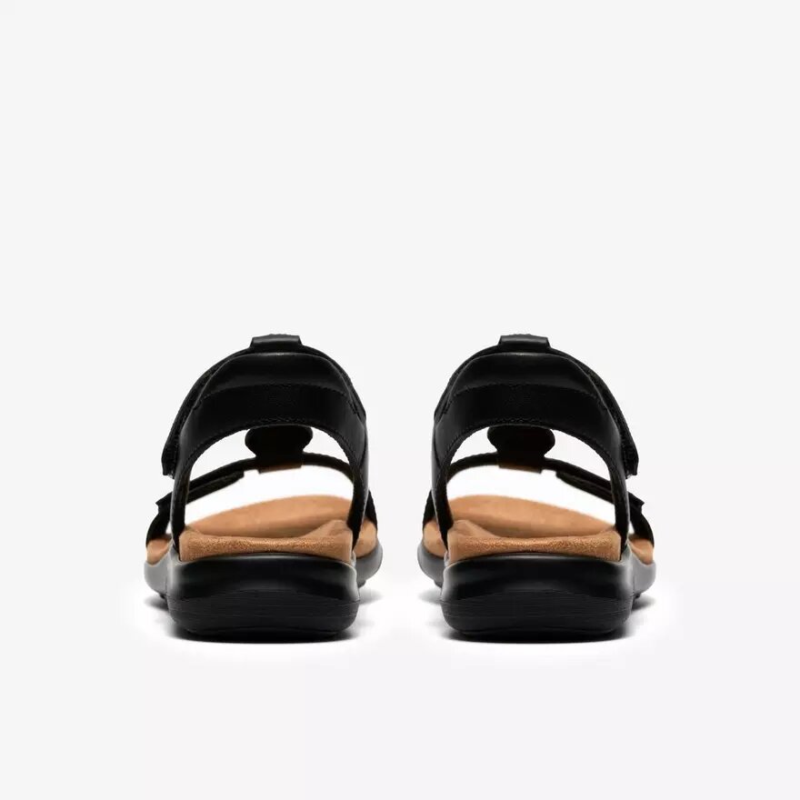 Kitly Gem – platta sandaler i svart läder för damer Kitly Gem – platta sandaler i svart läder för damer