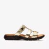 Kitly Pearl – platta sandaler i champagnefärgat läder för damer Kitly Pearl – platta sandaler i champagnefärgat läder för damer