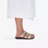 Kitly Pearl – platta sandaler i champagnefärgat läder för damer Kitly Pearl – platta sandaler i champagnefärgat läder för damer
