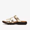 Kitly Pearl – platta sandaler i champagnefärgat läder för damer Kitly Pearl – platta sandaler i champagnefärgat läder för damer