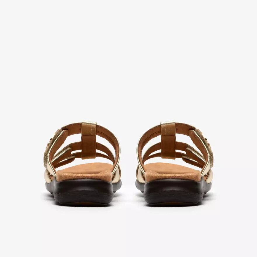 Kitly Pearl – platta sandaler i champagnefärgat läder för damer Kitly Pearl – platta sandaler i champagnefärgat läder för damer