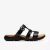 Kitly Pearl – svarta platta sandaler i lackläder för damer Kitly Pearl – svarta platta sandaler i lackläder för damer